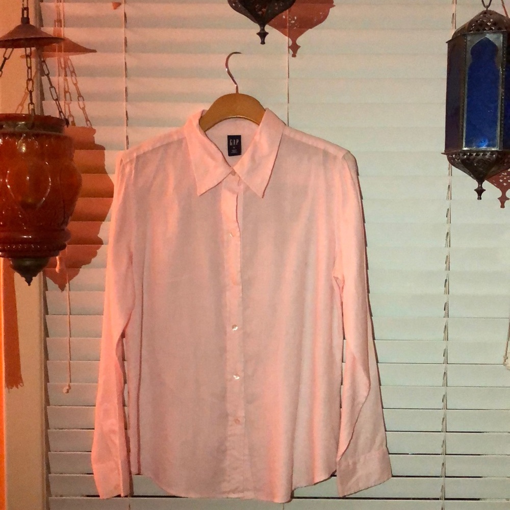 Baby pink linen button down💕Sz M